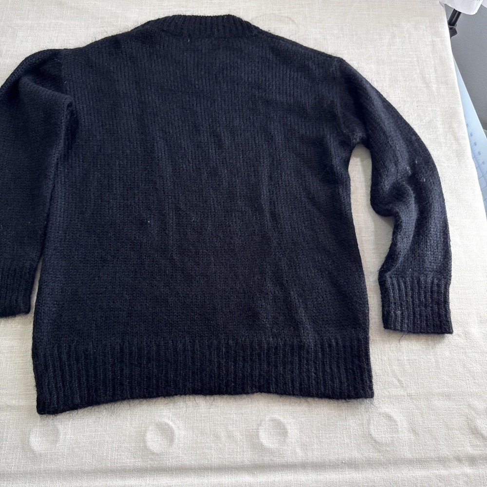 Bar III Tuxedo Cat Sweater‎ Womens L Black Whimsical Animal Graphics Cozy Chic - Picture 8 of 9